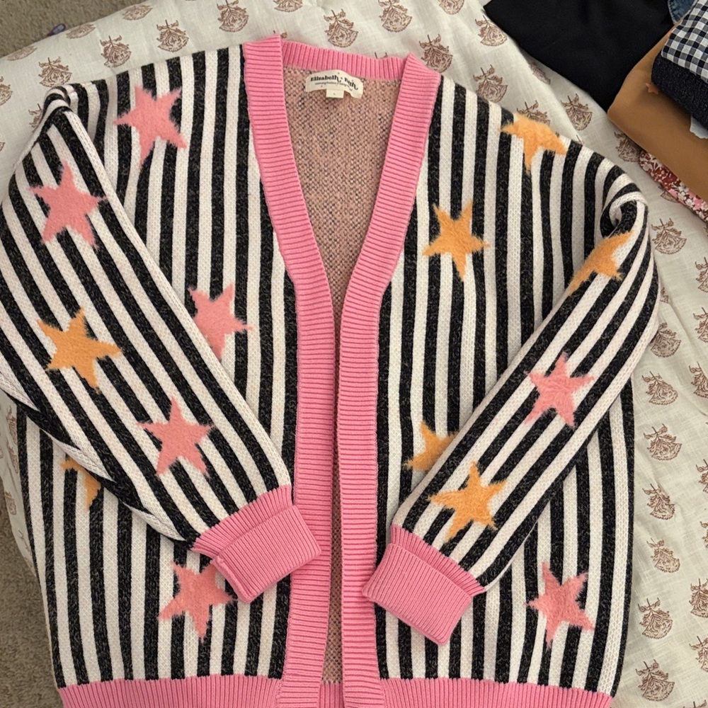 Playful Striped Cardigan with Stars